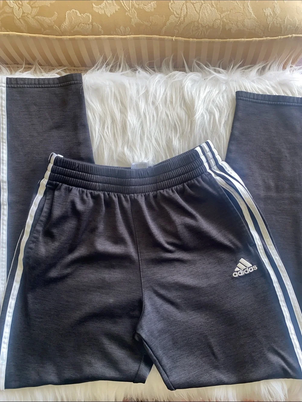 adidas Kids Navy Sweatpants with White 3-Stripes